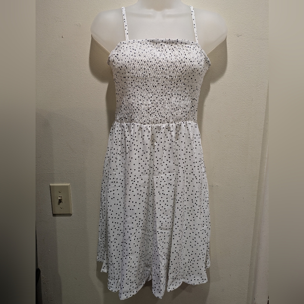 White Polka Dot Dress Size Small